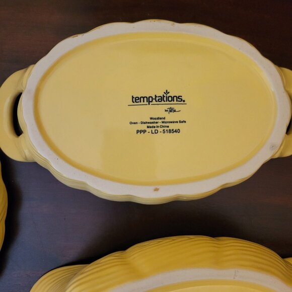 Temptations Yellow Woodland Gravy Boat & Small Covered Baker - NWOT - Picture 4 of 6